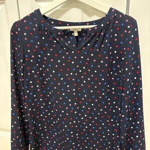 Talbots Polka Dot Long Sleeve Blouse